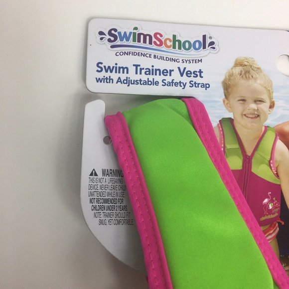 Swim School Swim Training Vest Level 2 UPF 50 20-33 LBS 20" Chest Flamingo New - Picture 11 of 12